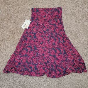 NWT Lularoe Flattering Knee Length A-Line Knit Skirt Fold Over Waist Size XS 2-4